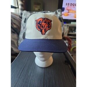 Vintage Chicago Bears Hat Snapback White Twill American Needle Blockhead NFL 90s